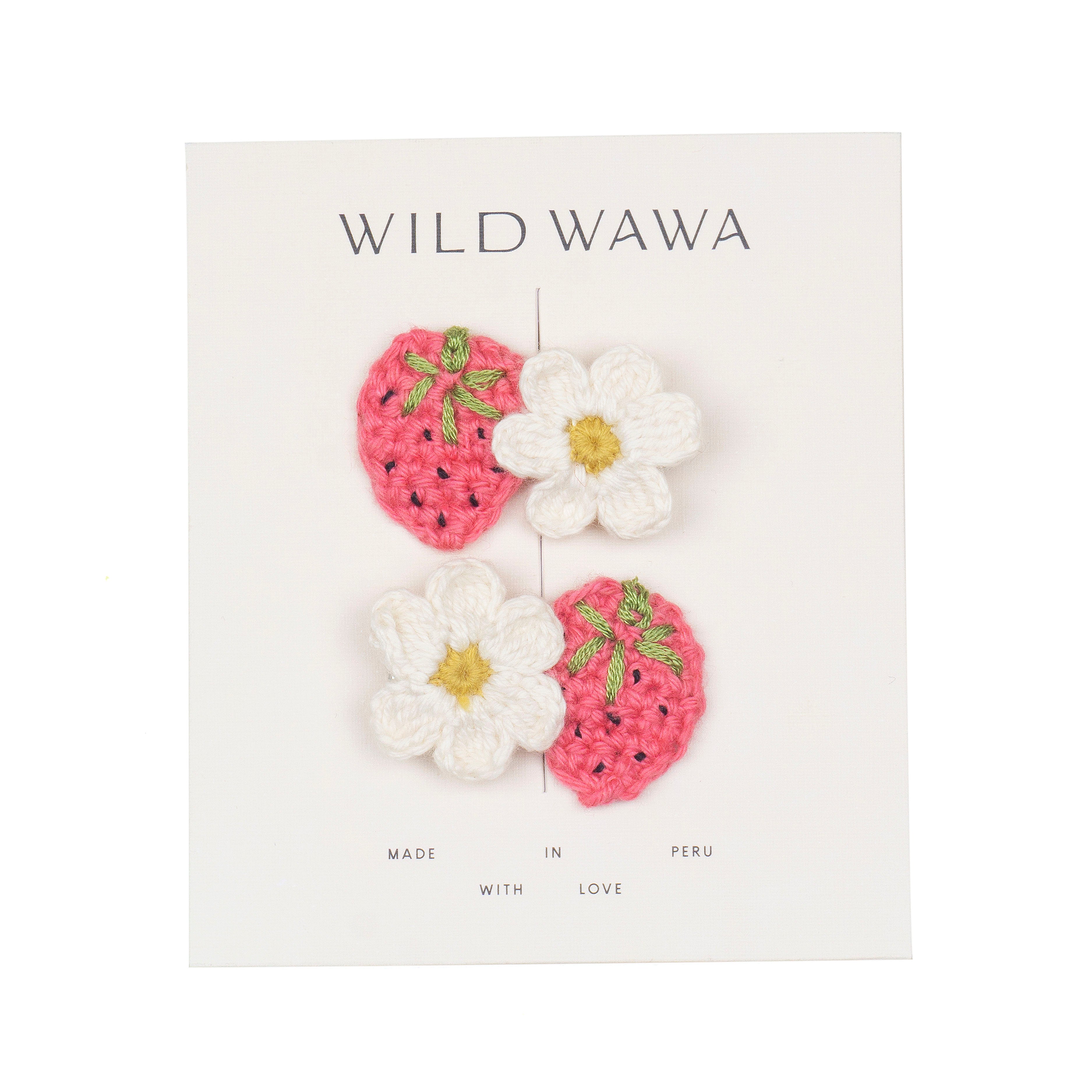 Crochet Clip Set in Strawberry Daisy – Wild Wawa