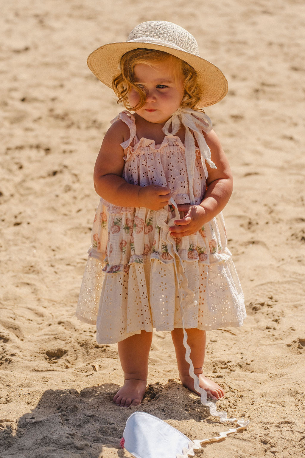 brown toddler dress Toffee Daisy Baby Girl Boho Brown 3D Flower Girl Dresses Toddler Girl Scalloped Collar Button-Down