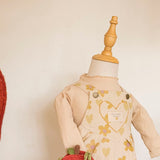 Heart Pocket Overalls - Floral Hearts Honey