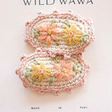 Crochet Clip Set - Mauve Meadow