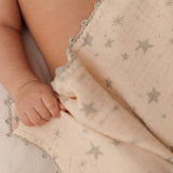 Crochet Trim Swaddle in Stars