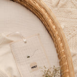 Pima Embroidered Footless Sleeper in Pearl Honey Bear