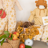 Heart Pocket Overalls - Floral Hearts Honey