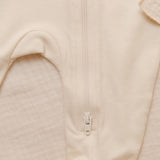 Pima Embroidered Footless Sleeper in Pearl Flower Bear