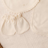 Bib/Mittens/Burp Cloth in Pearl