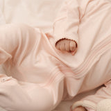 Pima Embroidered Footie in Pink Lamb