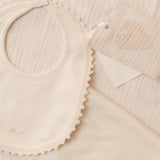 Bib/Mittens/Burp Cloth in Pearl