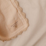 Crochet Trim Swaddle in Cloud
