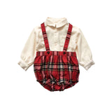 Baby Boy Holiday Set - Tartan Red