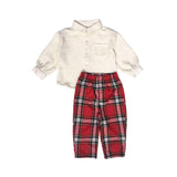 Boy Holiday Set - Tartan Red