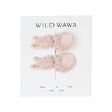 Crochet Clip set in Pink Bunny