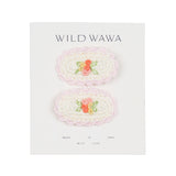 Crochet Clip Set- Ivory/Pink