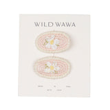 Crochet Clip Set in Melon Daisy