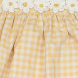 Crochet Daisy Set in Yellow Gingham