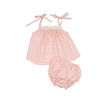 Crochet Daisy Set in Pink Gingham