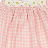 Crochet Daisy Set in Pink Gingham