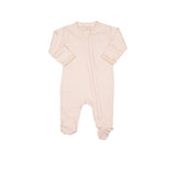 Pima Embroidered Footie in Pink Lamb