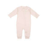 Pima Embroidered Footless Sleeper in Pink Bunny