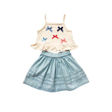 Ruffle Skirt Set in Denim