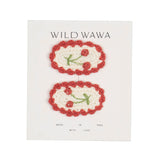Crochet Clip Set in Red Cherry