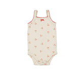 Pointelle Strap Onesie in Cherries