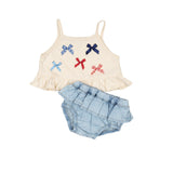 Ruffle Bloomer Set in Denim