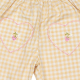 Ruffle Pant Set in Yellow Gingham/Strawberry
