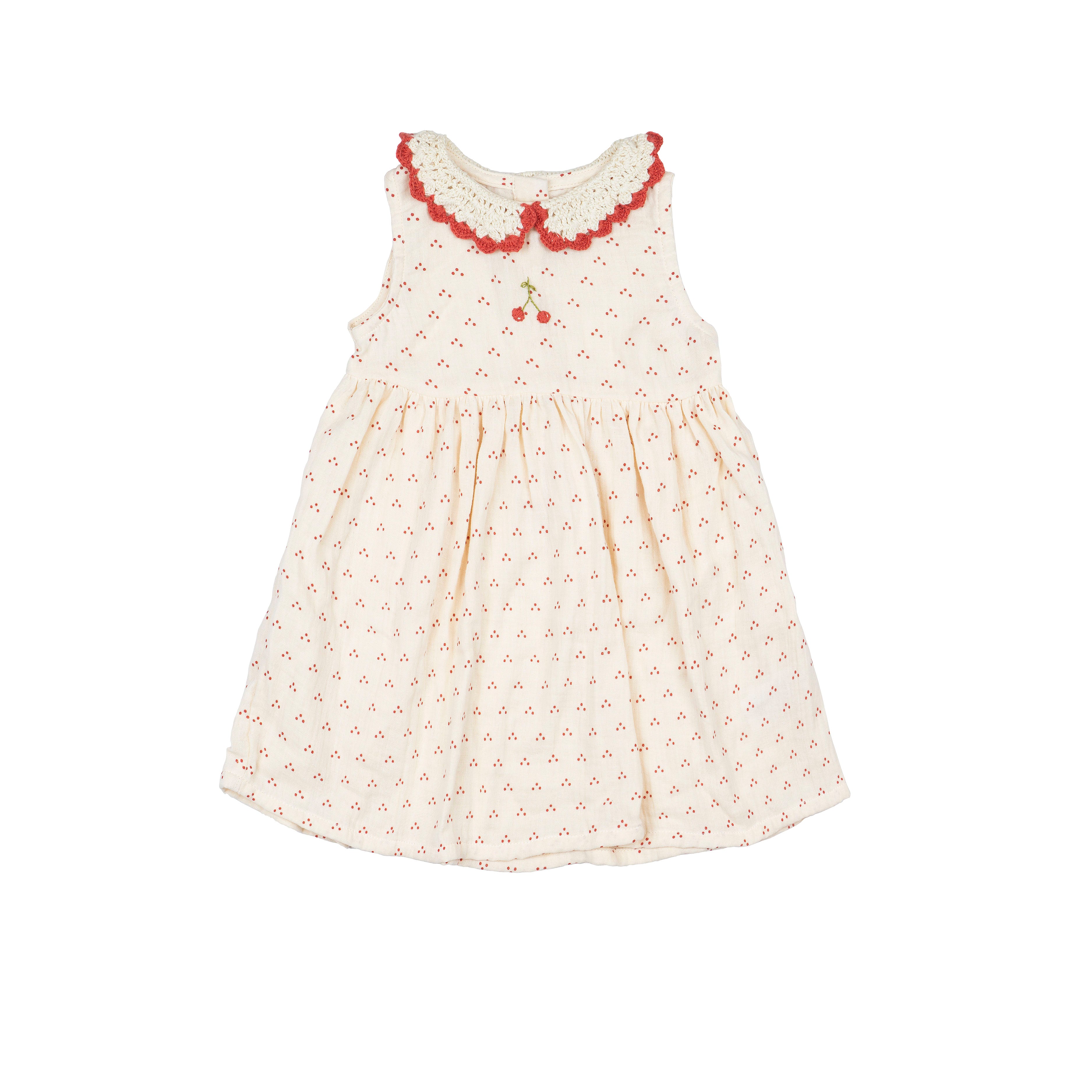 Crochet Collar Dress in Red Dot/Cherry – Wild Wawa