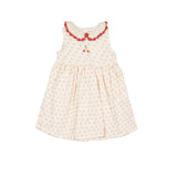 Crochet Collar Dress in Red Dot/Cherry