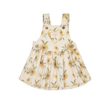 Heart Pocket Overall Dress - Sunflower Field
