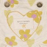 Heart Pocket Overalls - Floral Hearts Honey