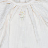 Gauze Two Piece Set in Embroidered Bouquet