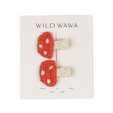 Crochet Clip Set -  Mushroom