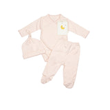 Crochet Trim Three Piece Set in Pink