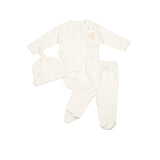 Crochet Trim Three Piece Set in Pearl