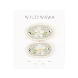 Crochet Clip Set - White Daisy