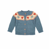 Sweetheart Cardigan - Teal Blue
