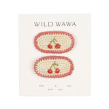 Crochet Clip Set - Red Cherries