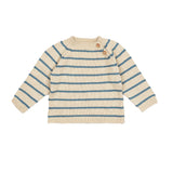 Stripe Crew Neck Sweater - Blue/Oat Stripe