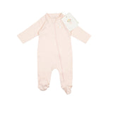 Pima Embroidered Footie in Pink Bunny