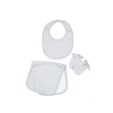 Bib/Mittens/Burp Cloth in Blue