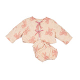 Quilted Jacket Set - Vintage Bows Dusty Pink