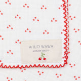 Embroidered Swaddle in Cherry