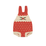 Intarsia Romper - Red