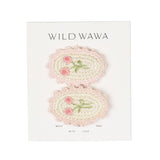 Crochet Clip Set in Pink Rose