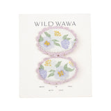 Crochet clip set in Lavender Rose Reverie