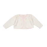 Embroidered Bolero in Pink/Natural