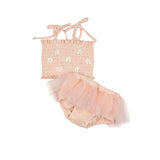 Daisies Tutu Set in Melon Pink