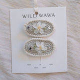 Crochet Clip Set - White Daisy