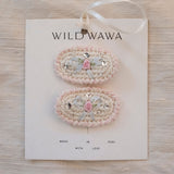 Crochet Clip Set - Blue Bow